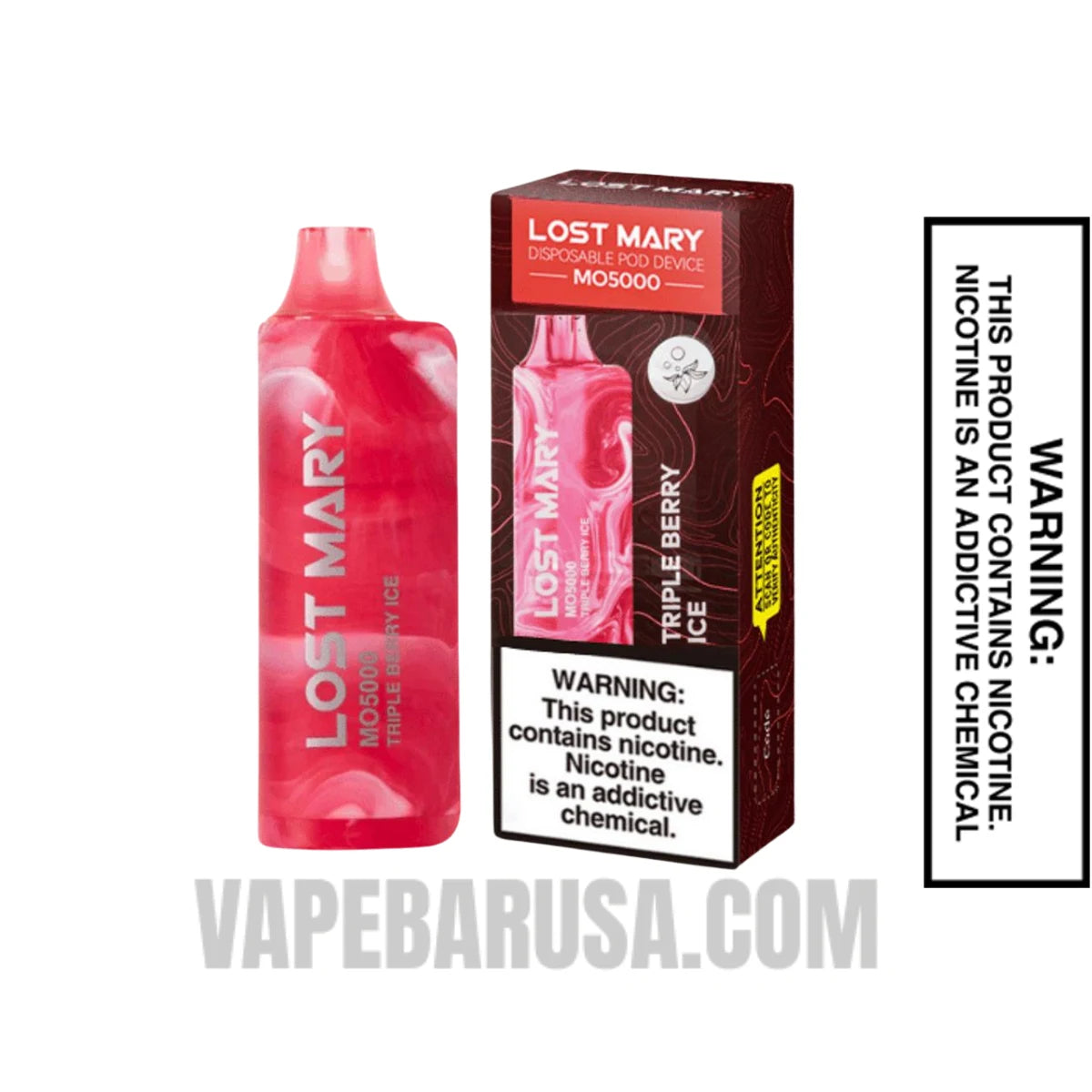 Triple Berry Ice Lost Mary MO5000 Disposable Vape WithnPackage Box