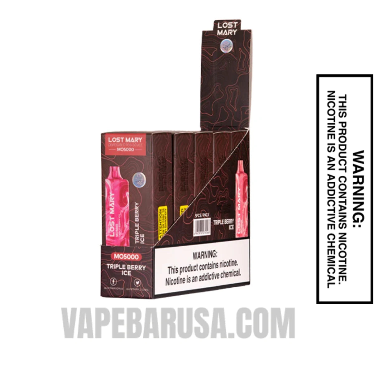 Triple Berry Ice Lost Mary MO5000 Disposable Vape With bundle Box