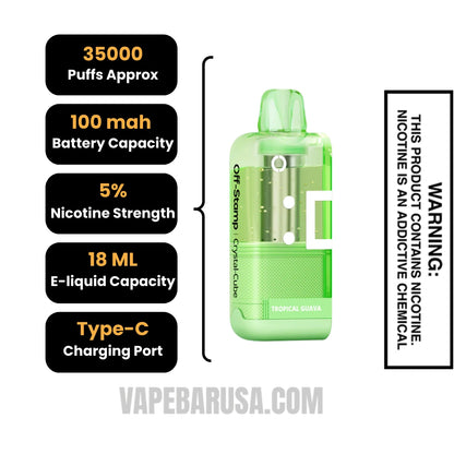 Tropical Guava Off Stamp X Cube Crystal Cube 35K Vape Pod Specifications