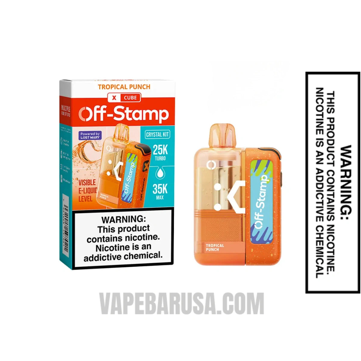 Tropical Punch Off Stamp X Cube Crystal Cube 35K Vape Kit With Package Box