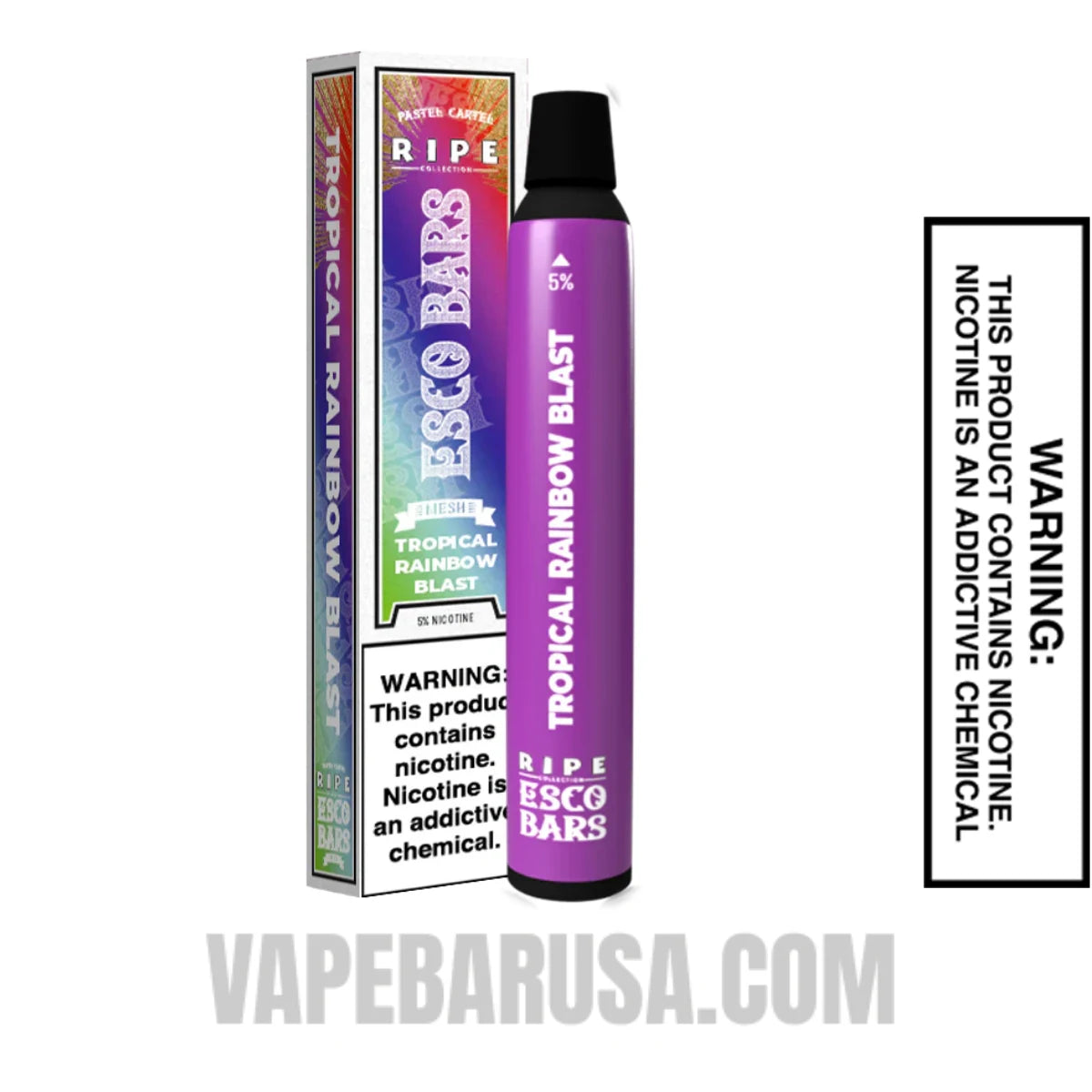 Tropical Rainbow Blast Esco Bars 2500 Puffs Disposable Vape With Package Box