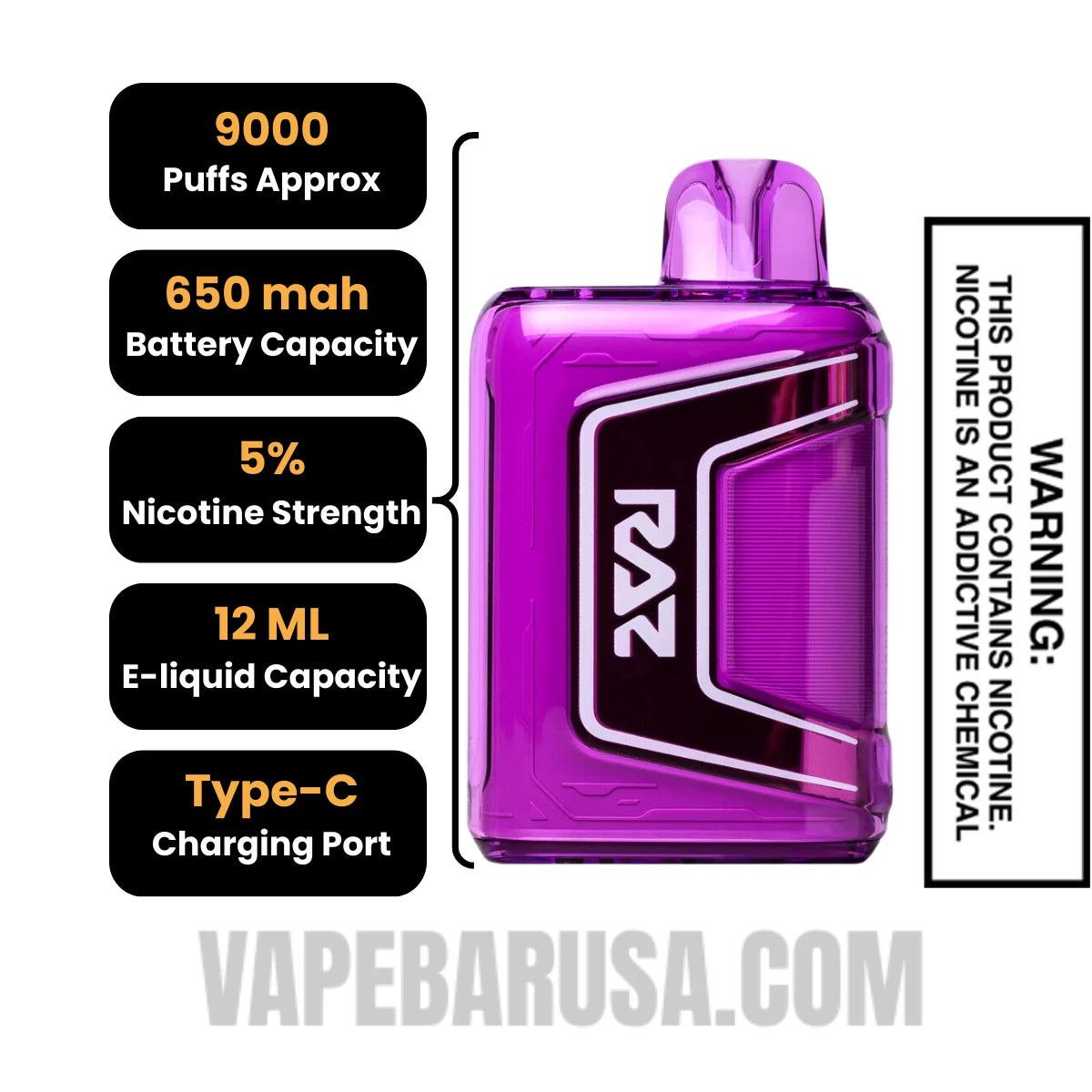 Tropical Storm RAZ TN9000 Disposable Vape Specifications