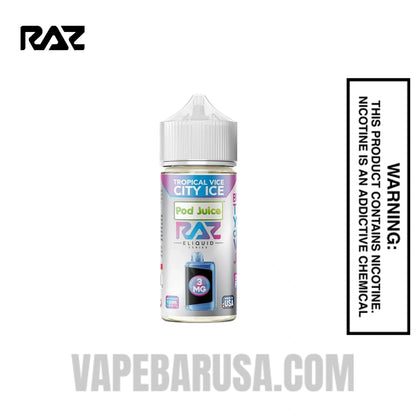 Tropical Vice City Ice Pod Juice X RAZ Vape Juice 100 ML