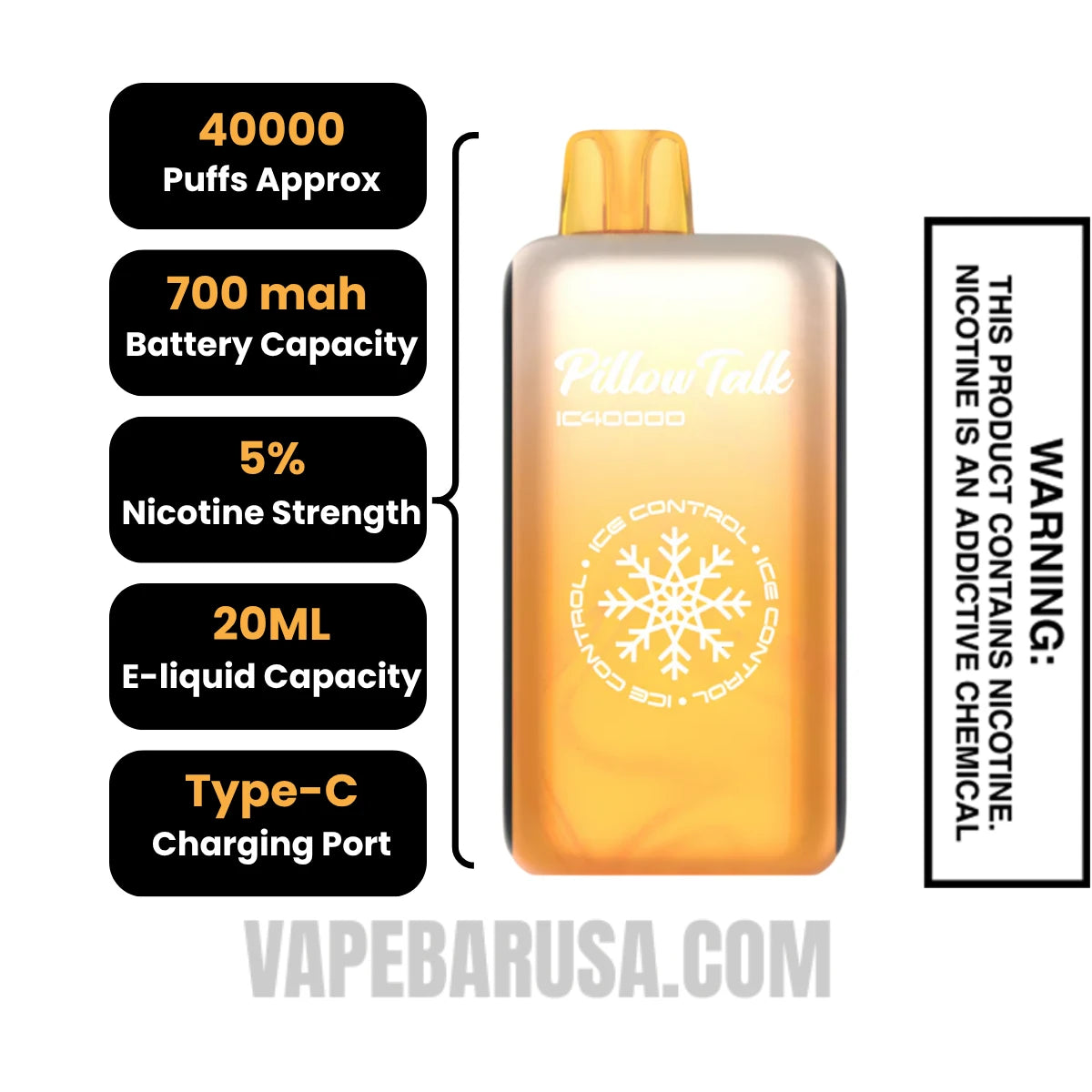 Tropical Sunset Pillow Talk IC40000 Crystal Edition Vape Specification