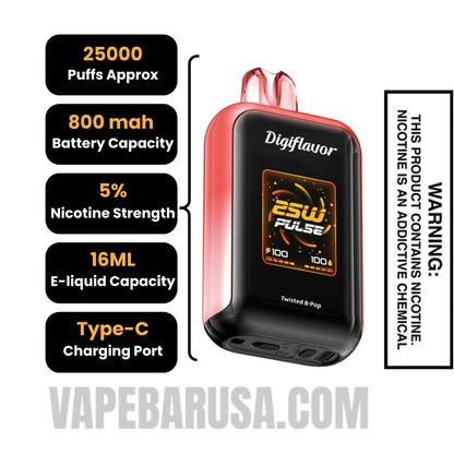 Triple Berry Digiflavor Sky 25K Vape Specifications