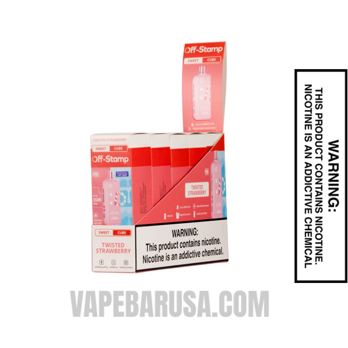 Twisted Strawberry Off Stamp Sweet Cube Disposable Vape With Package Box