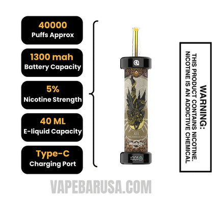 Two Apple Shisha OLIT Hookalit 40000 Disposable Vape Specifications