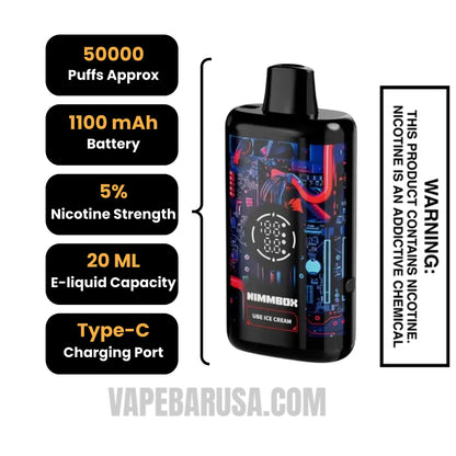 Ube Ice Cream Nimmbox MECHA 50K Disposable Vape Specifications