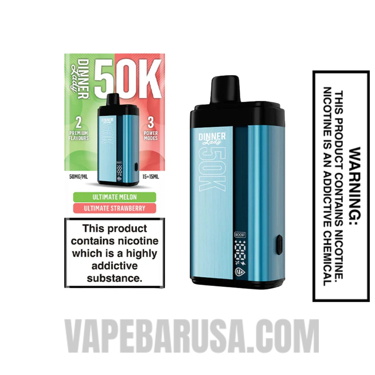 Ultimate Melon x Ultimate Strawberry Dinner Lady 50K Disposable Vape With Package Box