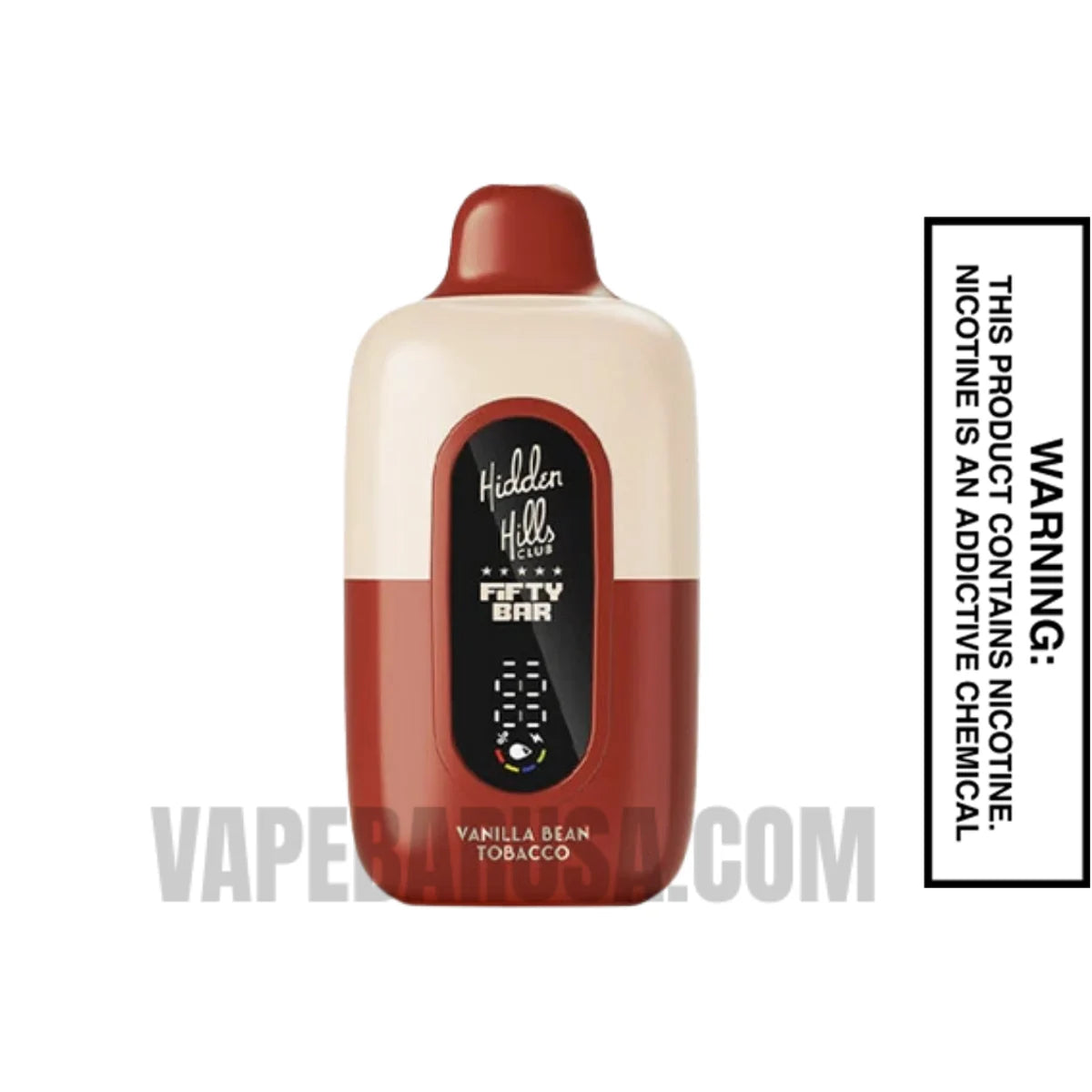 Vanilla Bean Tobacco Hidden Hills X Fifty Bar 20K Vape