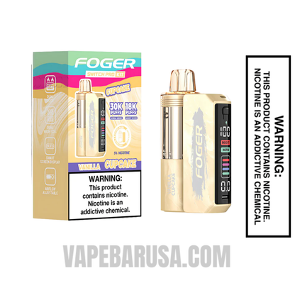 Vanilla Cupcake Foger Switch Pro 30K Disposable Vape Kit With Package Box