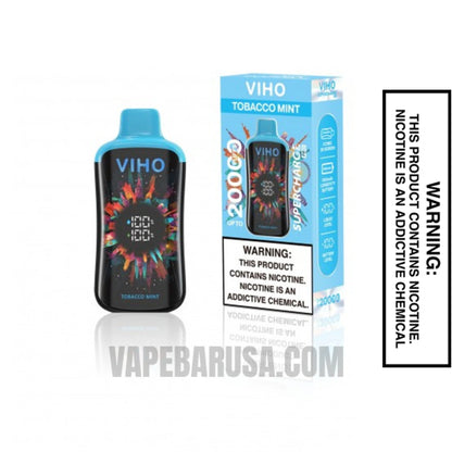 Tobacco Mint VIHO Supercharge Pro 20K Disposable Vape With Package Box