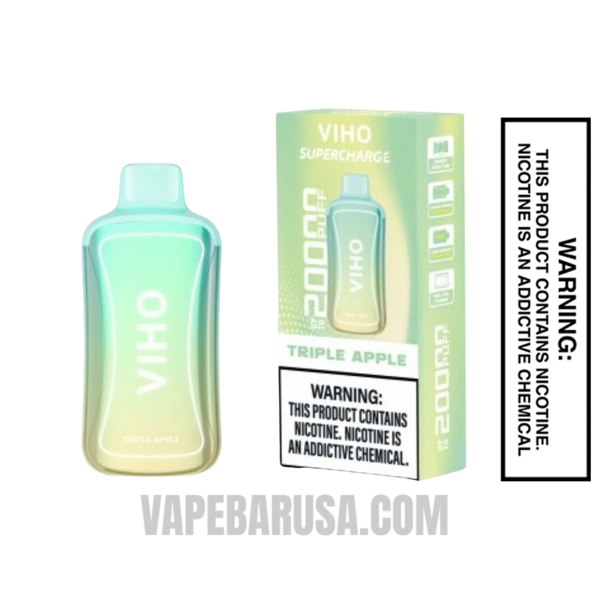 Triple Apple VIHO Supercharge 20000 Puffs Disposable Vape With Package Box 