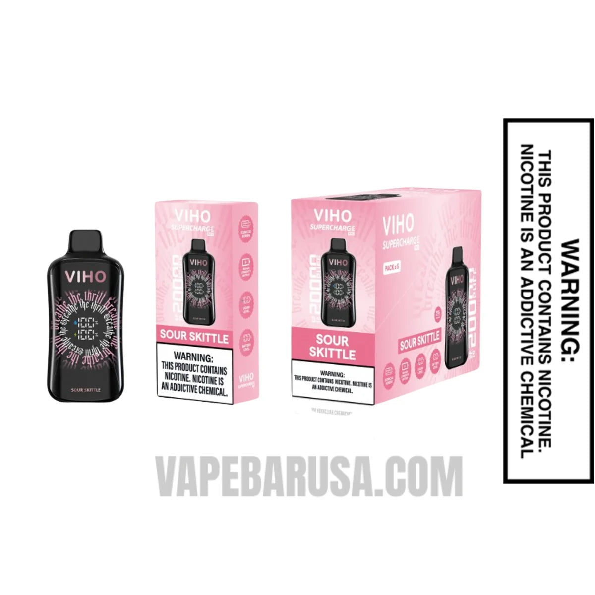 Sour Skittle VIHO Supercharge Pro Disposable Vape With Bundle Box 
