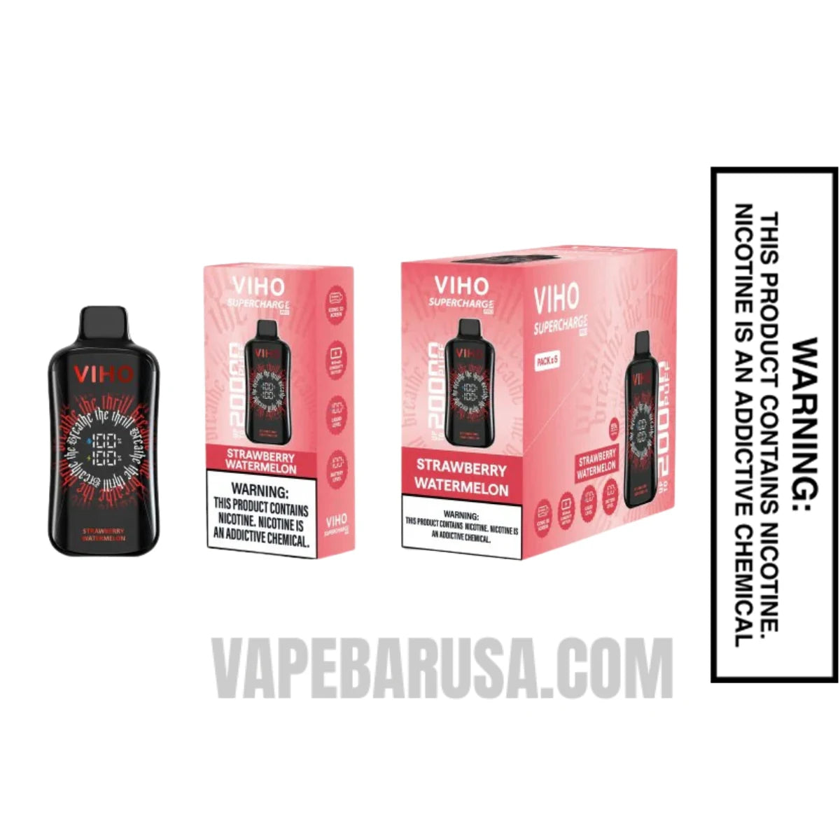 Strawberry Watermelon VIHO Supercharge Pro Disposable Vape With Bundle Box
