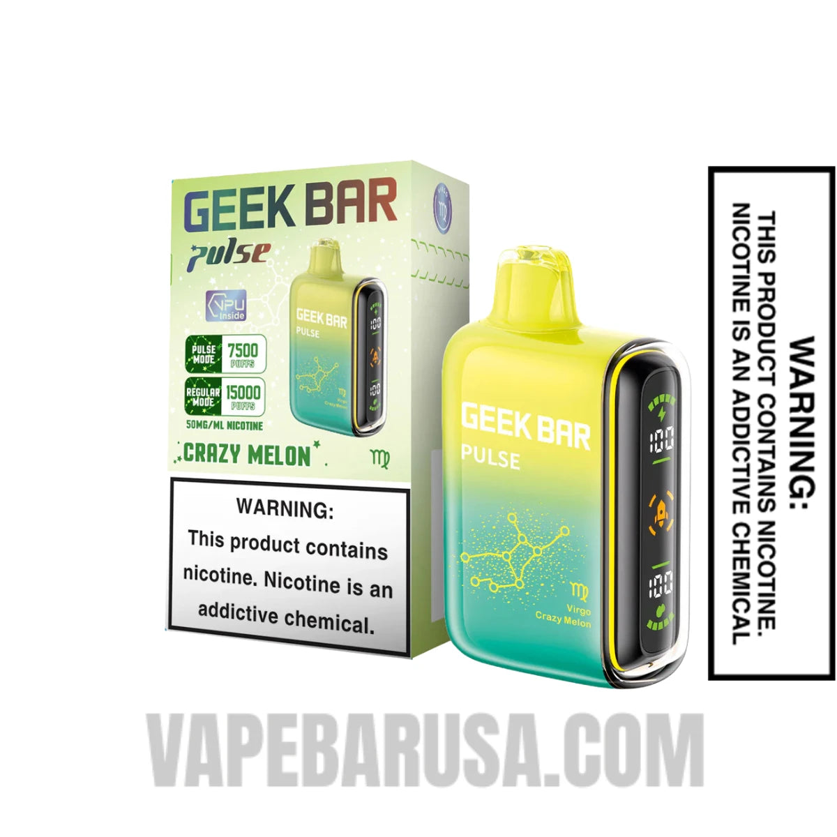  Virgo Crazy Melon Geek Bar Pulse Vape  with Package Box