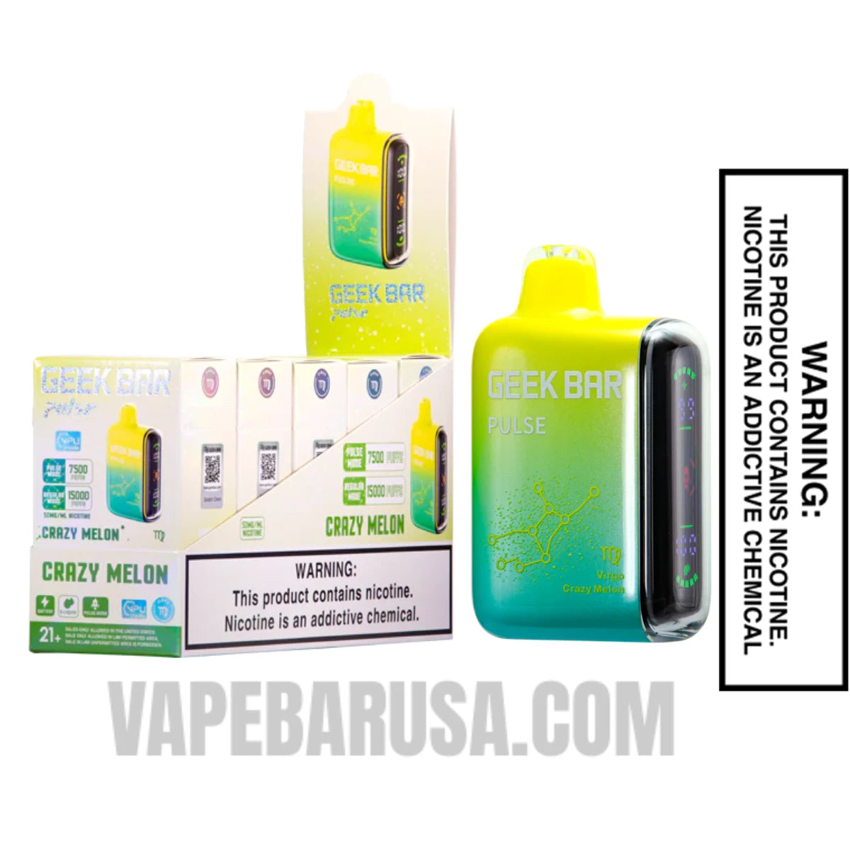  Virgo Crazy Melon Geek Bar Pulse Vape With Bundle Pack