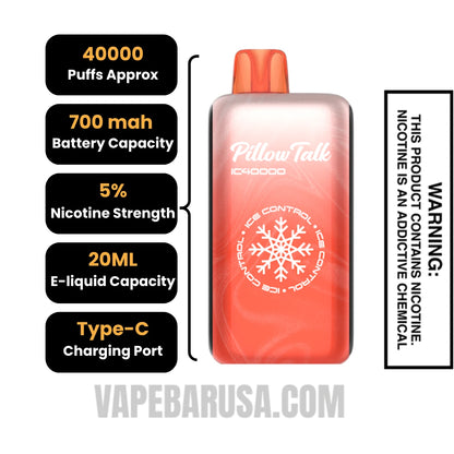 W.O.P Pillow Talk IC40000 Crystal Edition Vape Specification