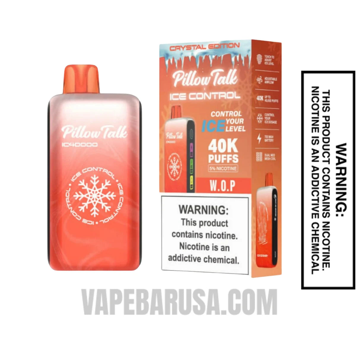 W.O.P Pillow Talk IC40000 Crystal Edition Vape with Vape Box