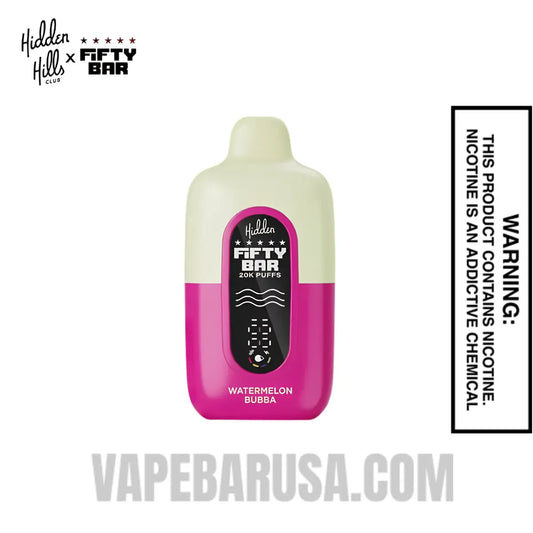 Watermelon Bubba Hidden Hills X Fifty Bar 20k Disposable Vape
