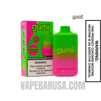 Watermelon Bubblegum Gumi Bar Disposable Vape 8000 Puffs With Package Box