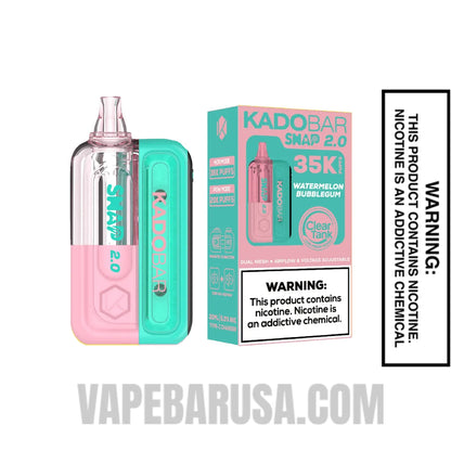 Watermelon Bubblegum Kado Bar Snap 2.0 35K Disposable Vape Kit With Package Box