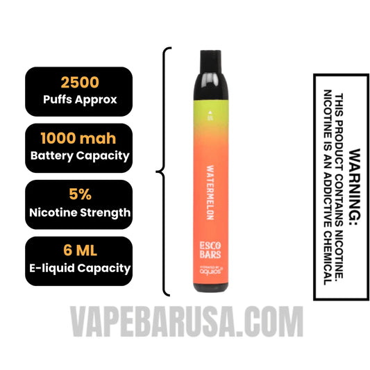 Watermelon Esco Bars 2500 Puffs Disposable Vape