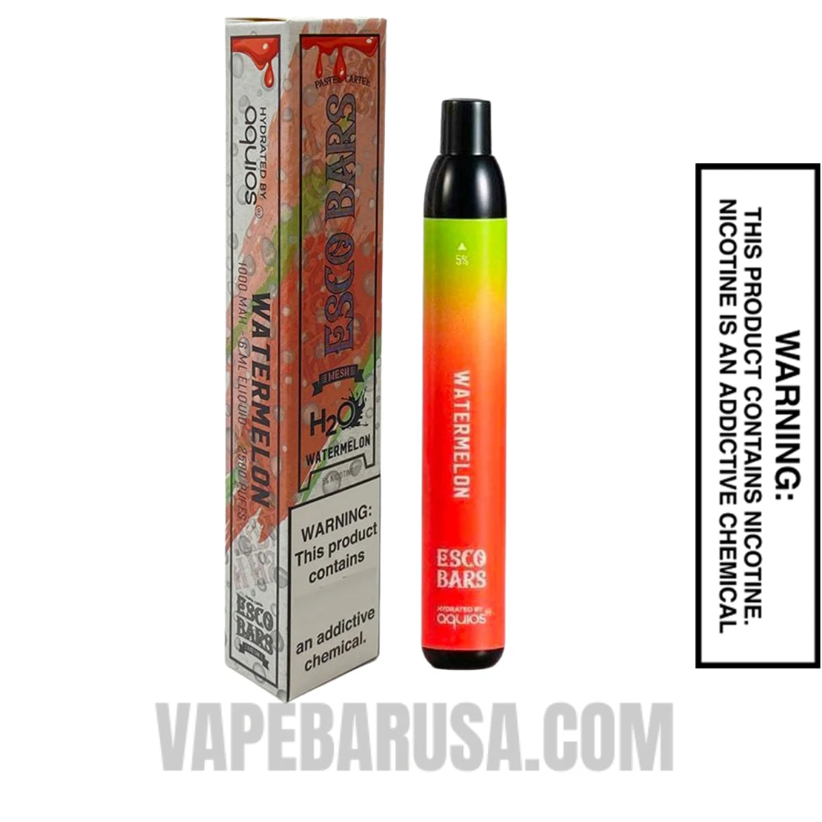 Watermelon Esco Bars 2500 Puffs Disposable Vape With Package Box
