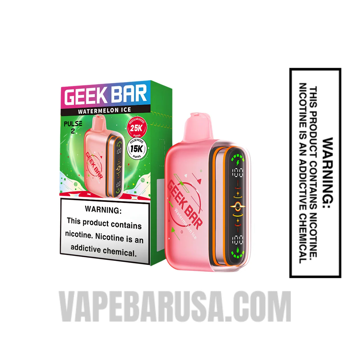 Watermelon Ice Geek Bar Pulse 2 Disposable Vape With Package Box