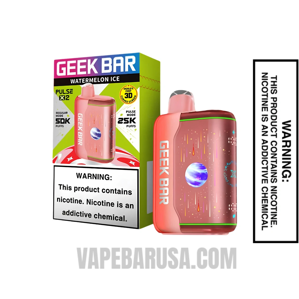 Watermelon Ice Geek Bar Pulse X2 Disposable Vape With Package Box