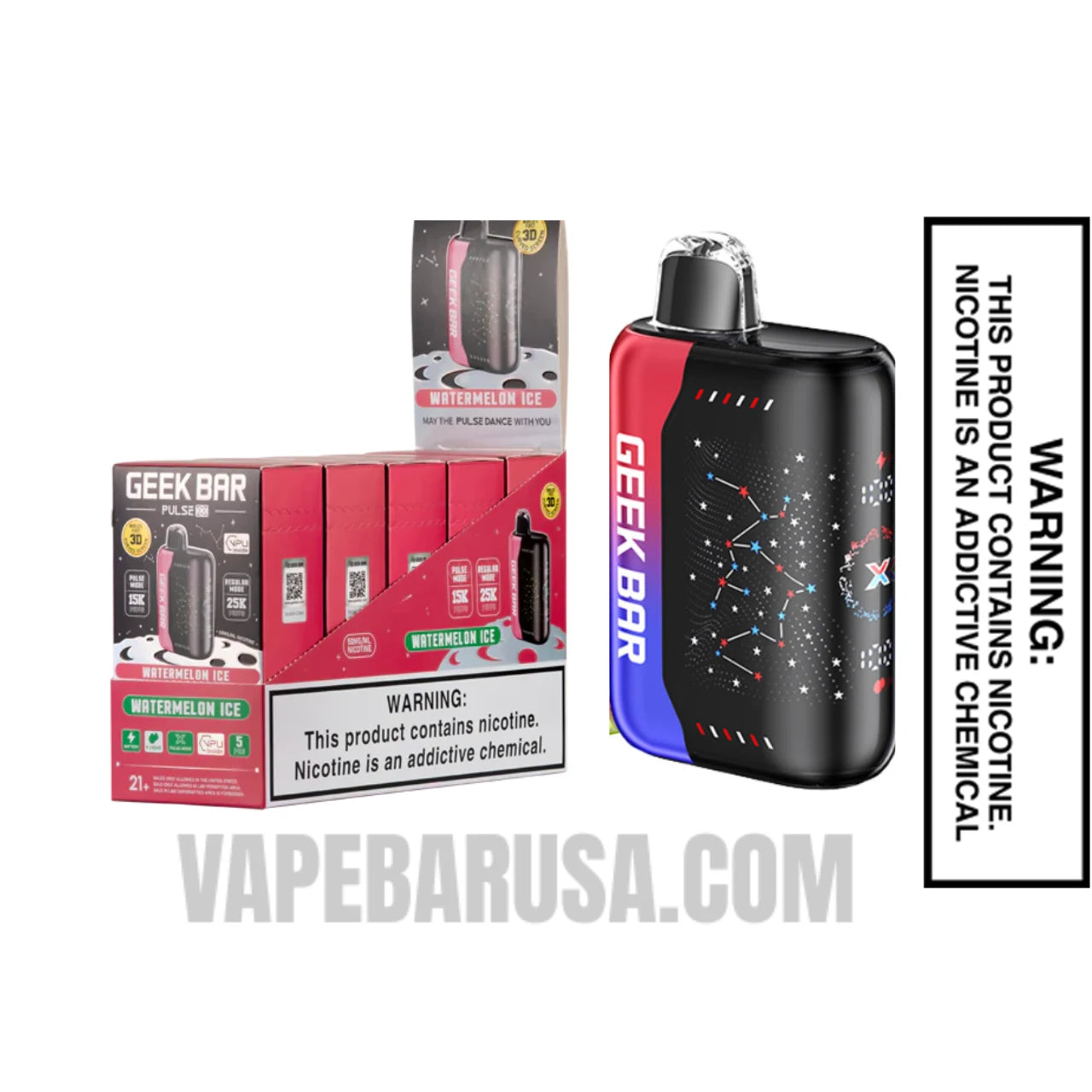 Watermelon Ice Geek Bar Pulse X Disposable Vape with Bundle Pack 