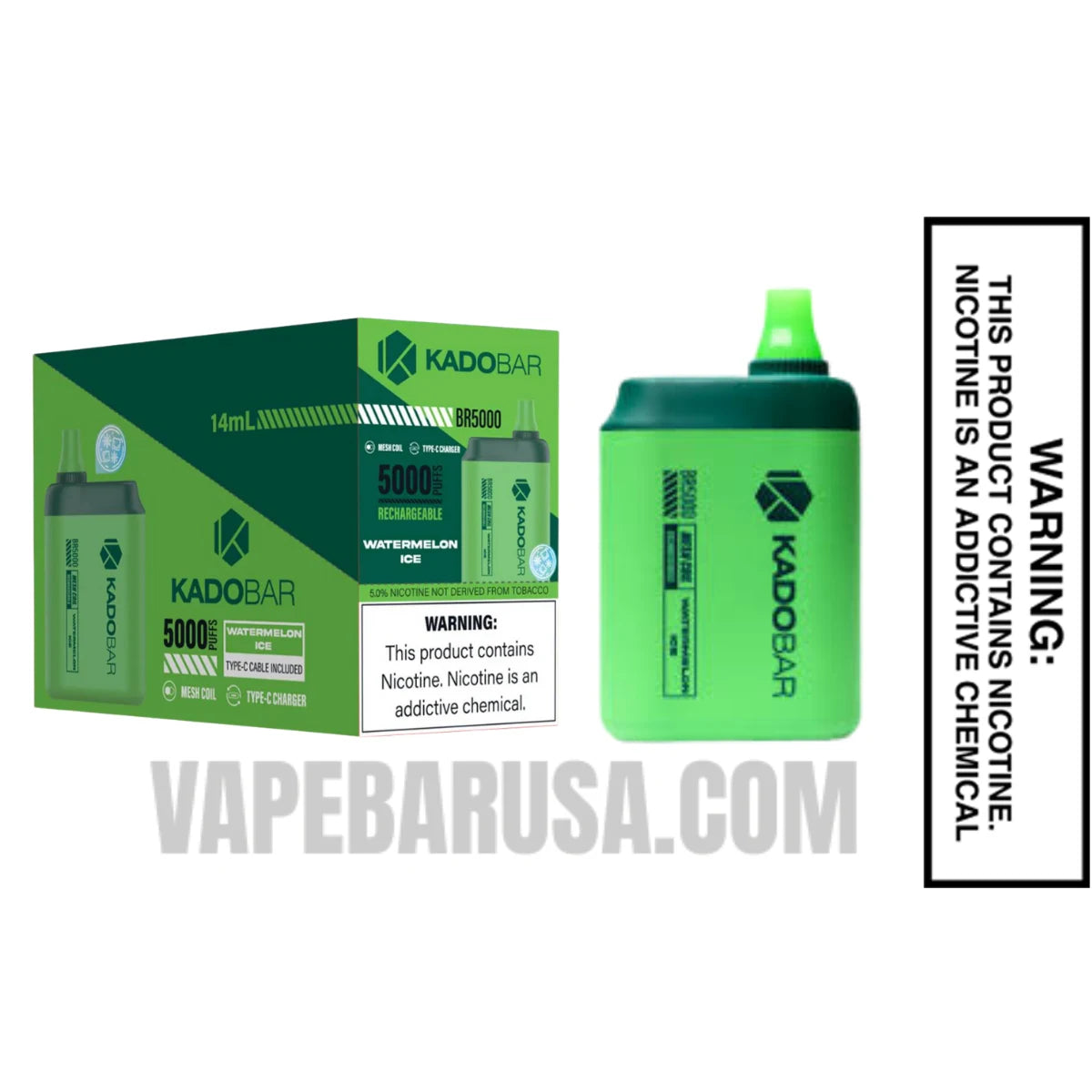 Watermelon Ice Kado Bar BR5000 Disposable Vape With Bundle Pack