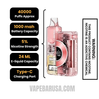 Watermelon Ice Lost Mary Nera Pureview 40K Vape Kit Specifications