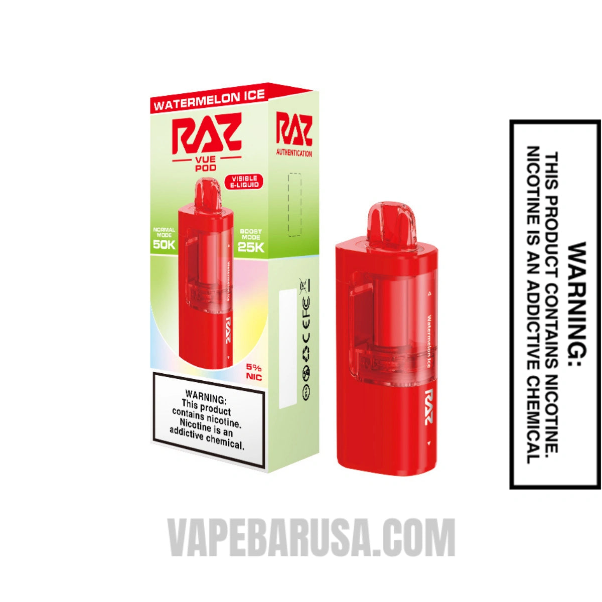 Watermelon Ice RAZ VUE 50K Disposable Pod with Package Box