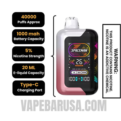 Watermelon Ice Spaceman SP40000 Disposable Vape Specifcations