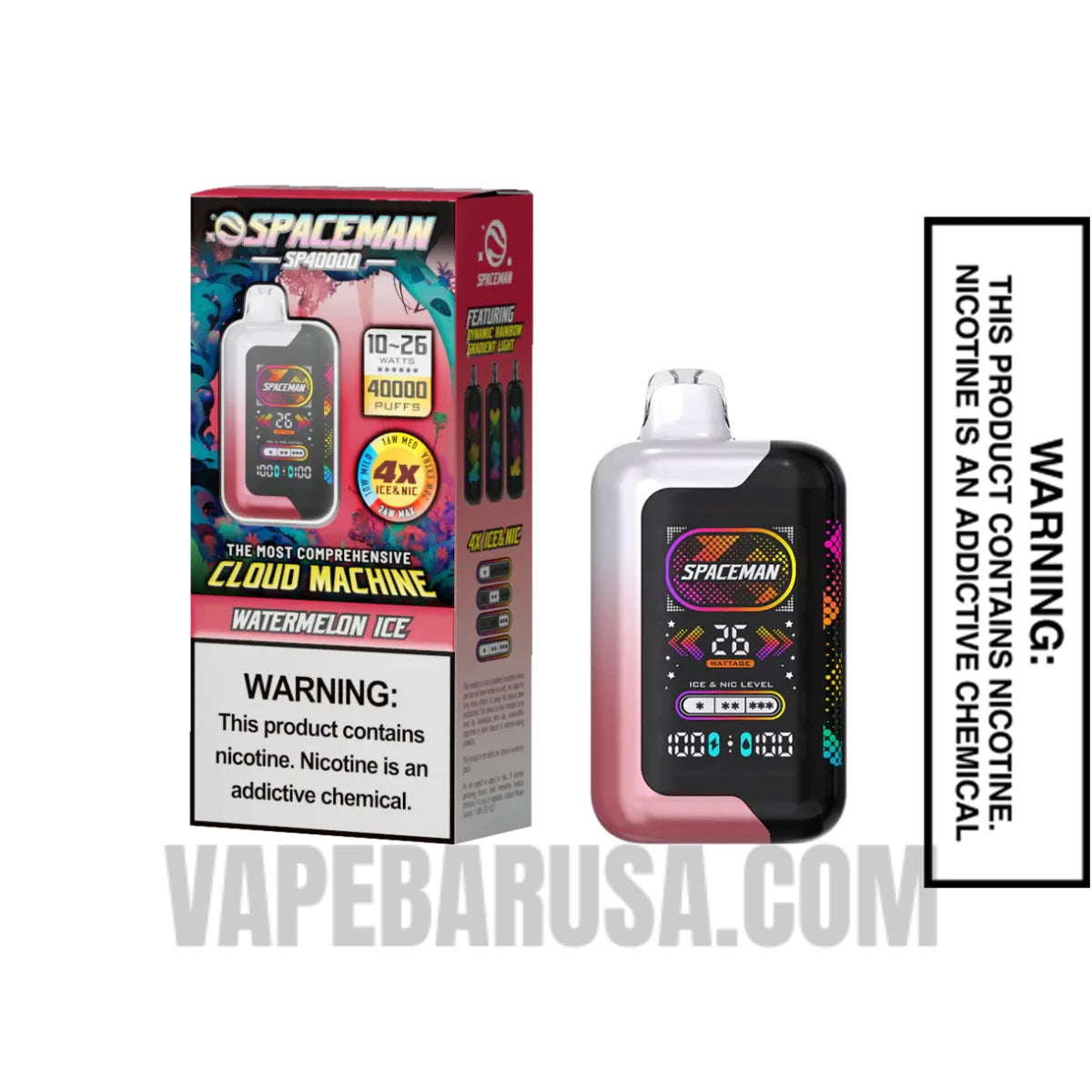 Watermelon Ice Spaceman SP40000 Disposable Vape With Package Box