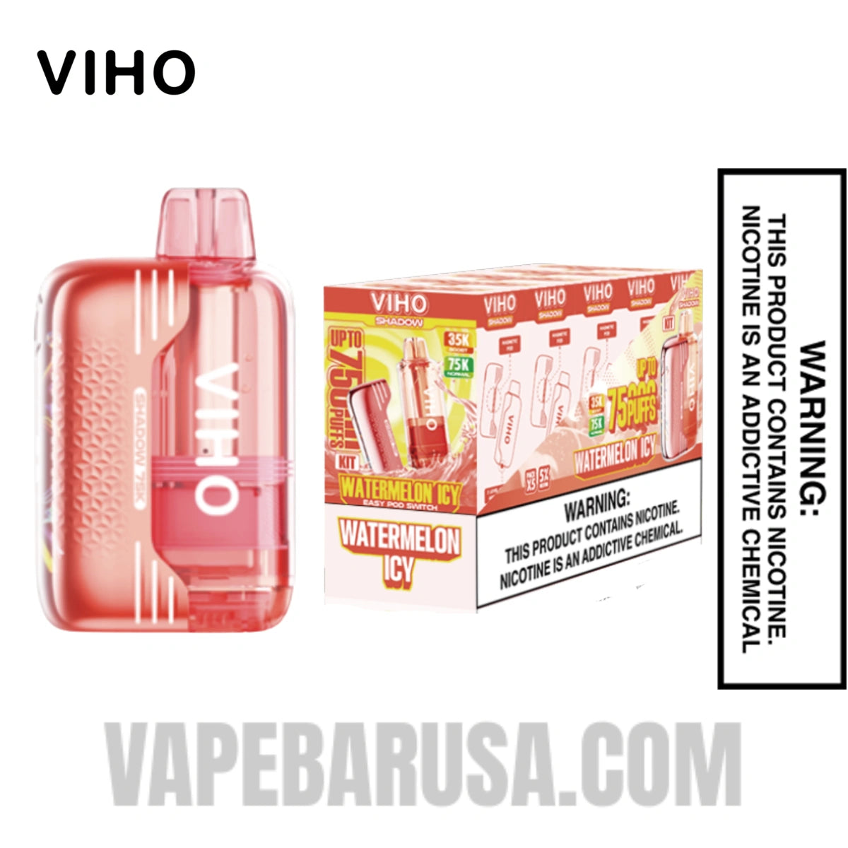 Watermelon Icy VIHO Shadow 75K Vape Kit With Bundle Pack