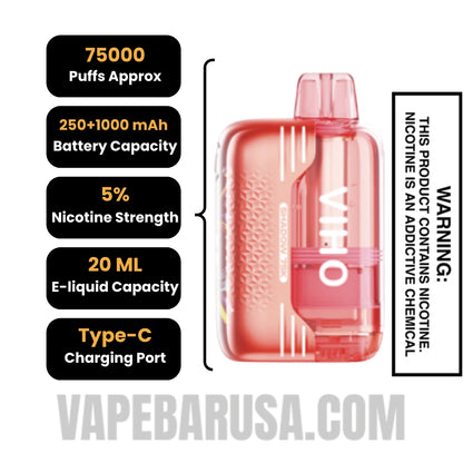 Watermelon Icy VIHO Shadow 75K Vape Kit Specifications