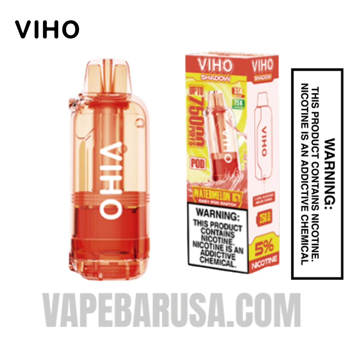 Watermelon Icy VIHO Shadow 75K Vape Pod With Package Box