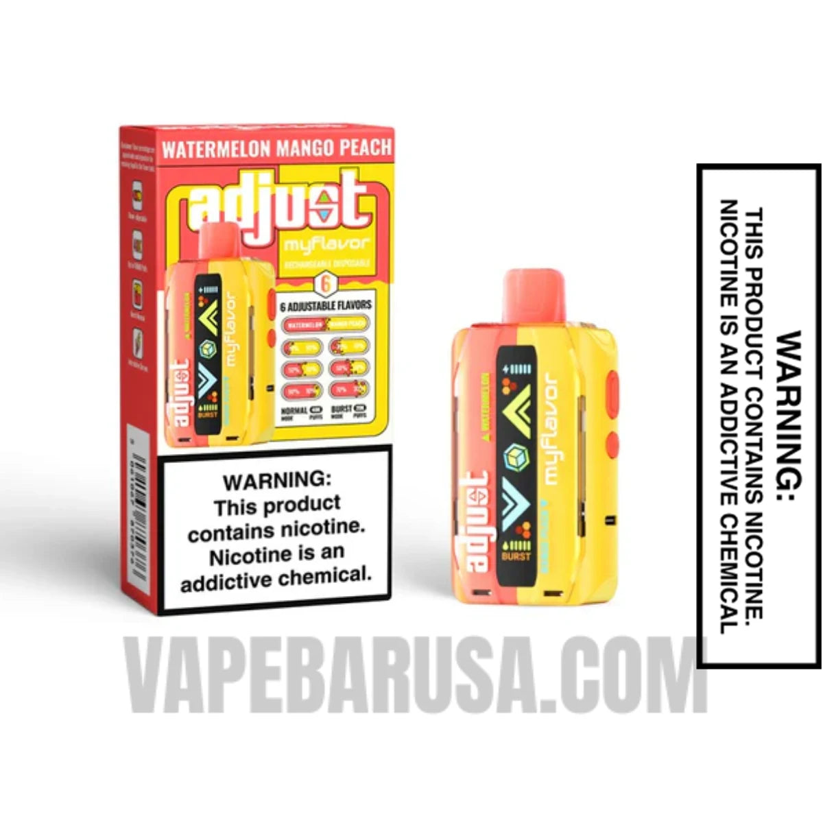Watermelon Mango Peach Adjust MyFlavor 40K Disposable Vape With Package Box