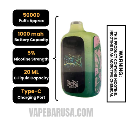 Watermelon Refresh Beri Crush 50K Disposable Vape Specifcations