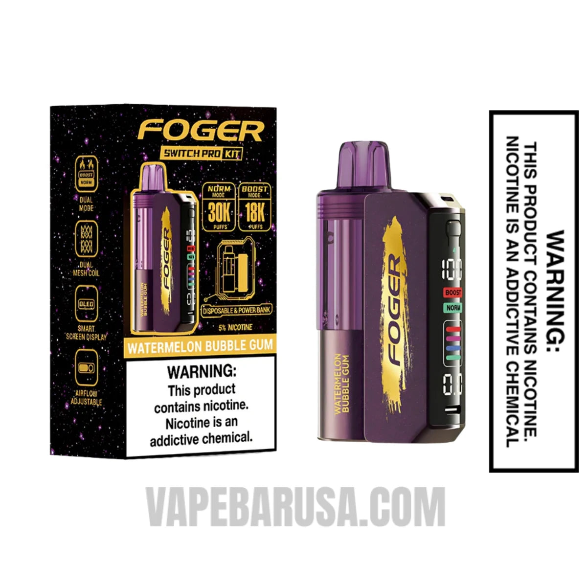 Watermelon Bubblegum Foger Switch Pro Disposable Vape With Package Box