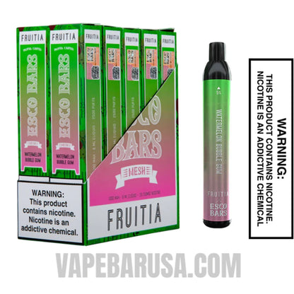 Watermelon Bubblegum Esco Bar 2500 Puffs Disposable Vape With Bundle Pack