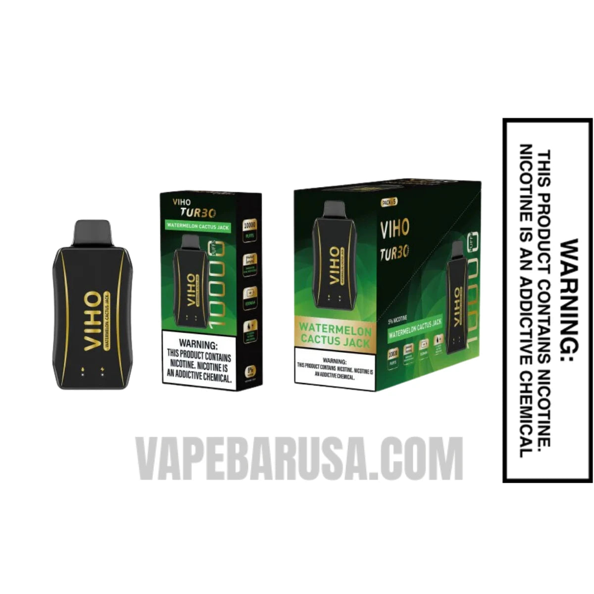Watermelon Cactus Jack VIHO Turbo Vape 10000 Puffs With Bundle Pack