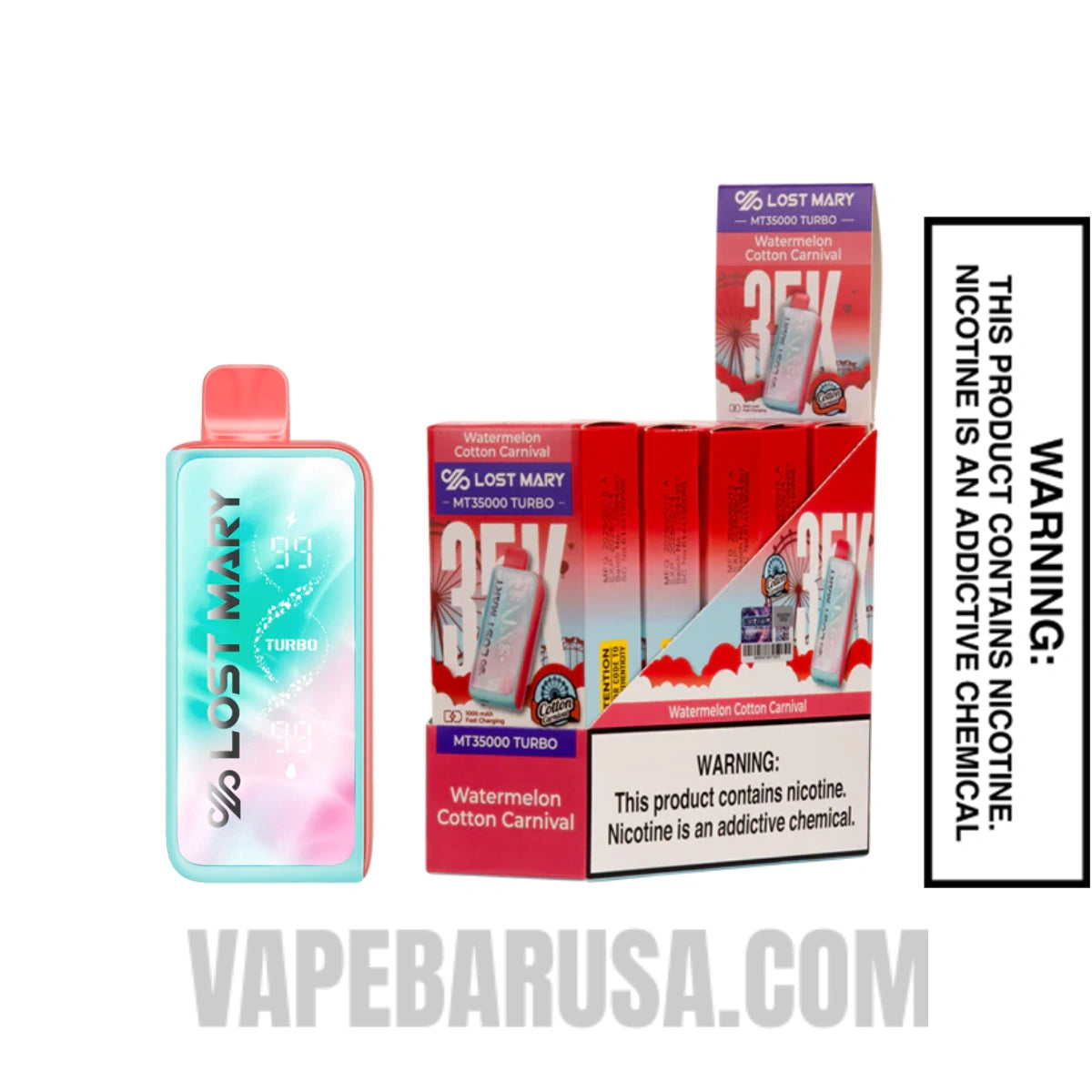 Watermelon Cotton Carnival Lost Mary MT35000 Disposable Vape With Bundle Pack