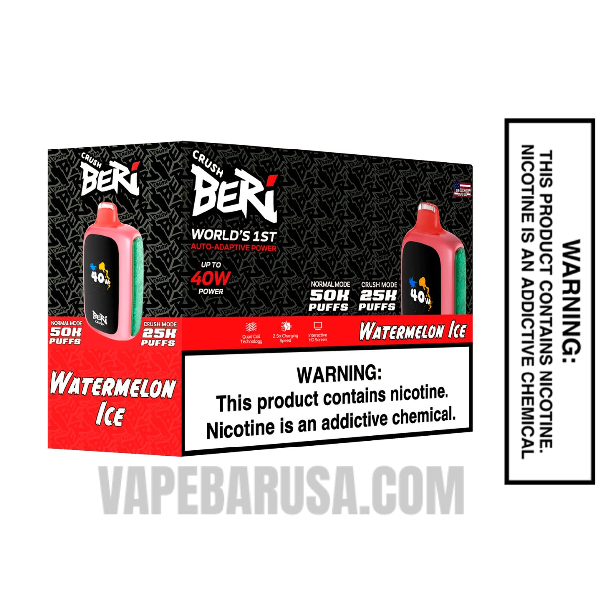 Watermelon Ice Beri Crush 50K Disposable Vape With Bundle Box
