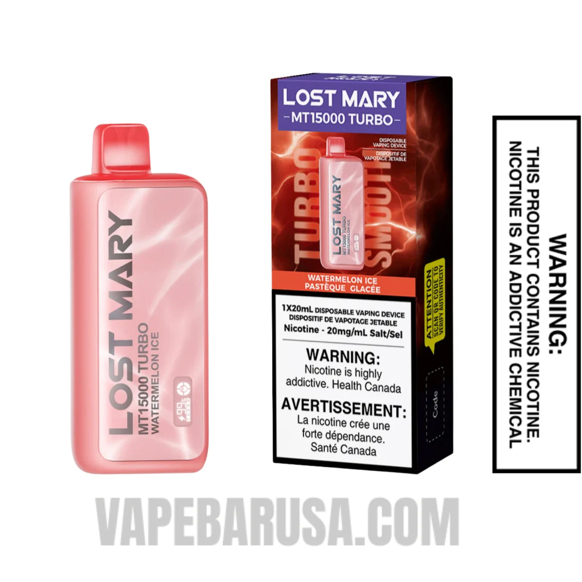 Watermelon Ice Lost Mary MT15000 Disposable Vape With Package Box