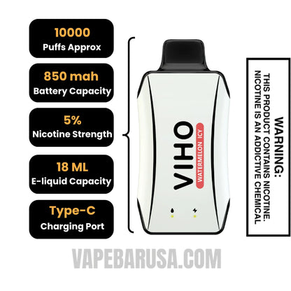 Watermelon Icy VIHO Turbo Vape 10000 Puffs Specifications