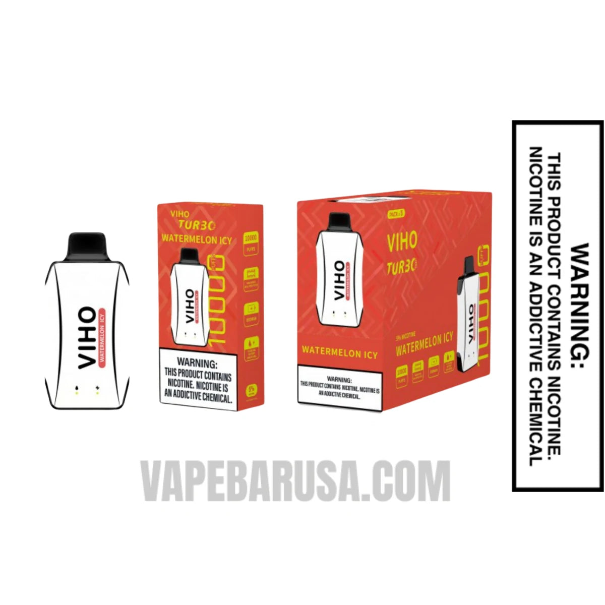 Watermelon Icy VIHO Turbo Vape 10000 Puffs With Bundle Pack