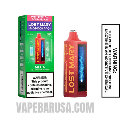 Watermelon Sour Peach Lost Mary MO20000 Disposable Vape With Package Box